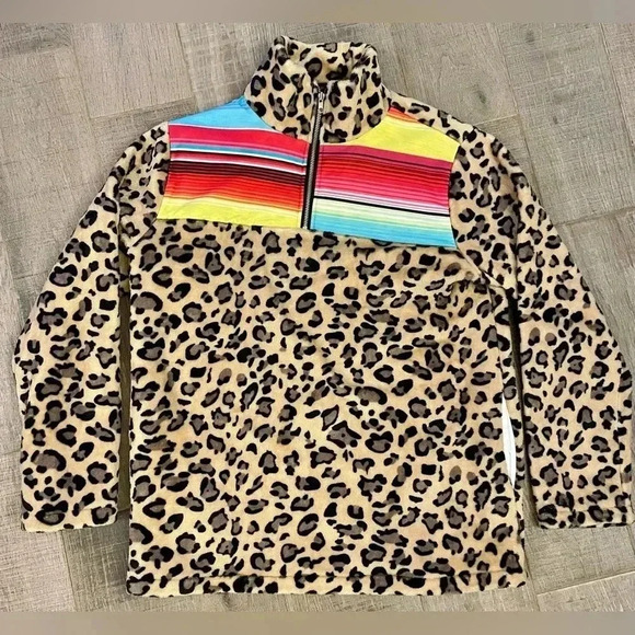 Leopard Sherpa Pullover - Picture 1 of 3